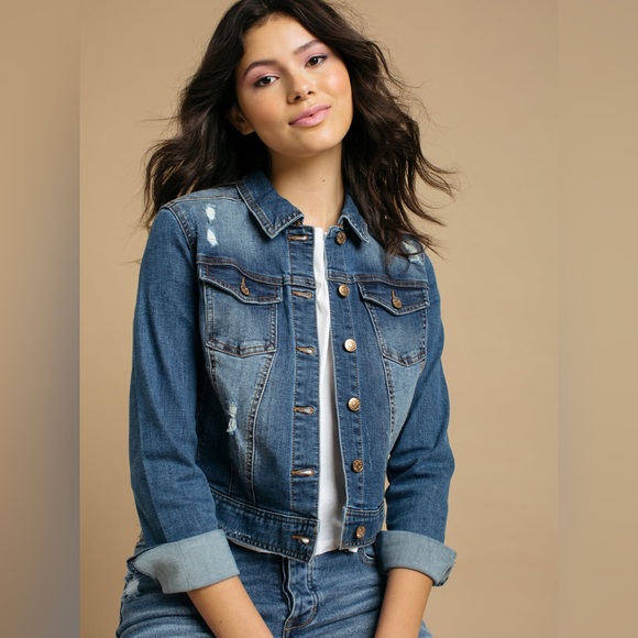 Celebrity Pink Jackets & Blazers - Stylish Blue Denim Jacket/EUC/Size small 19-21 PTP
